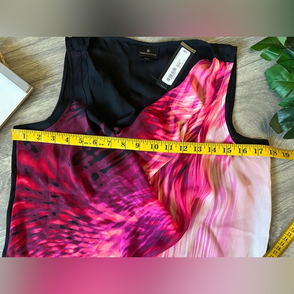 Worthington Pink Indulgence Feminine Cowl Neck Sheer Back Artsy Blouse M NWT! - Picture 6 of 8